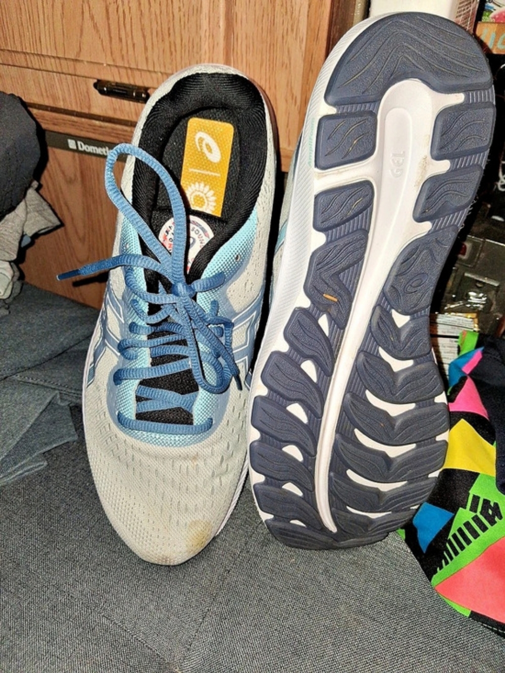 ASICS Gray & Blue Athletic Shoes